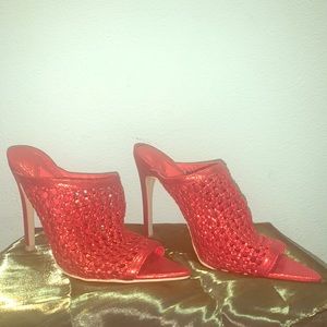 Vintage stylish red pumps